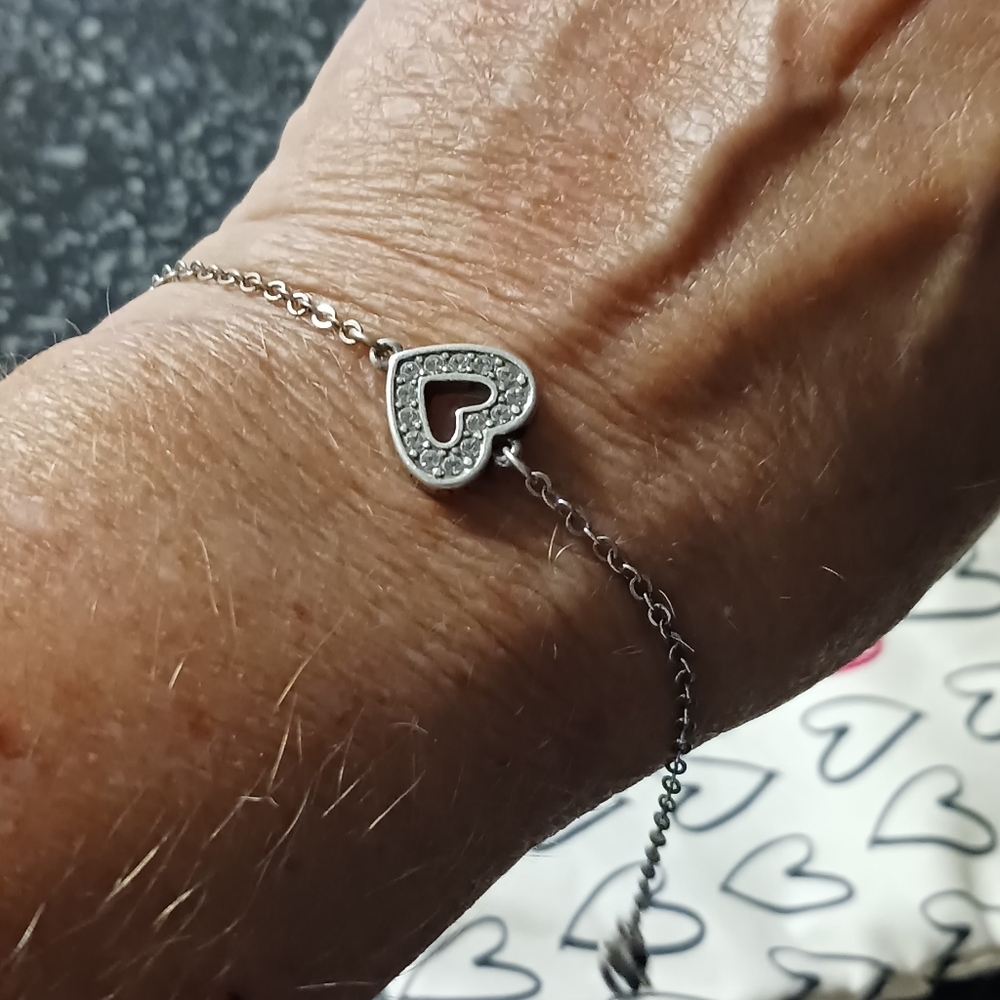 🩶Brighton Heart Bracelet, 7.5" length, Retired Brighton